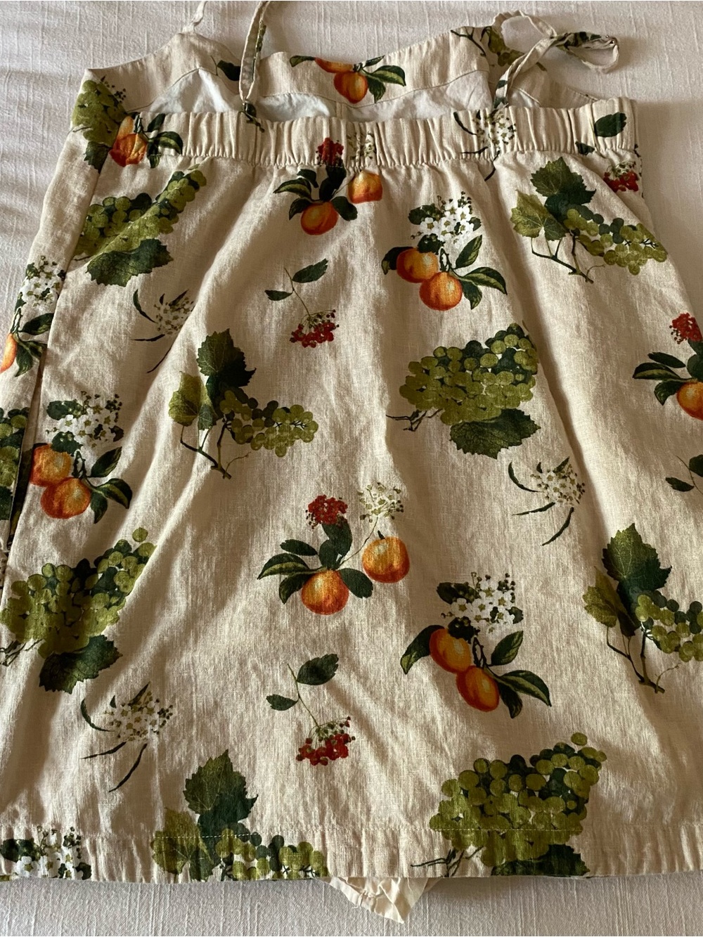 Linen Blend Fruit Print Mini Skort Dress - Picture 3 of 6
